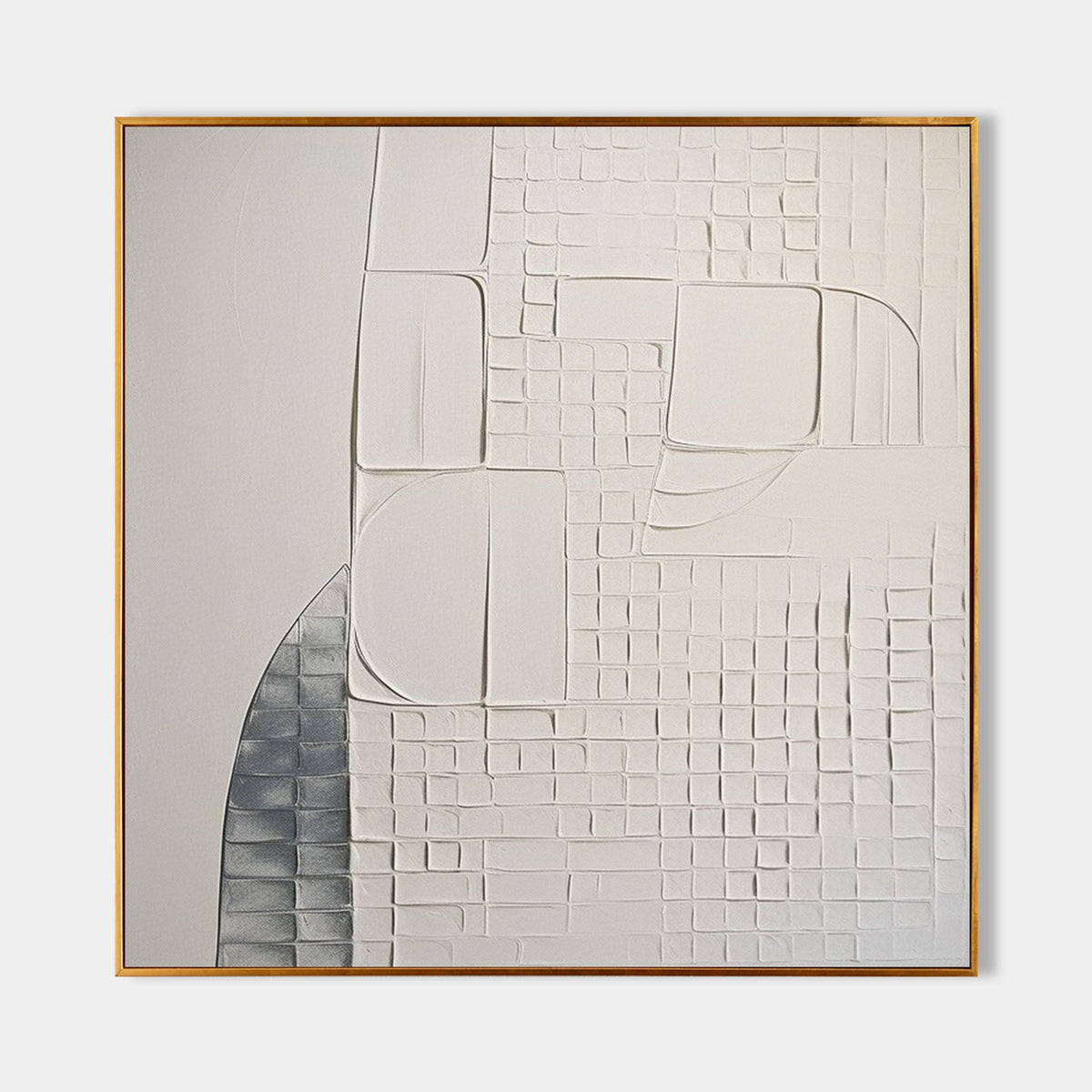 Minimalist Geometric Bas-Relief Painting