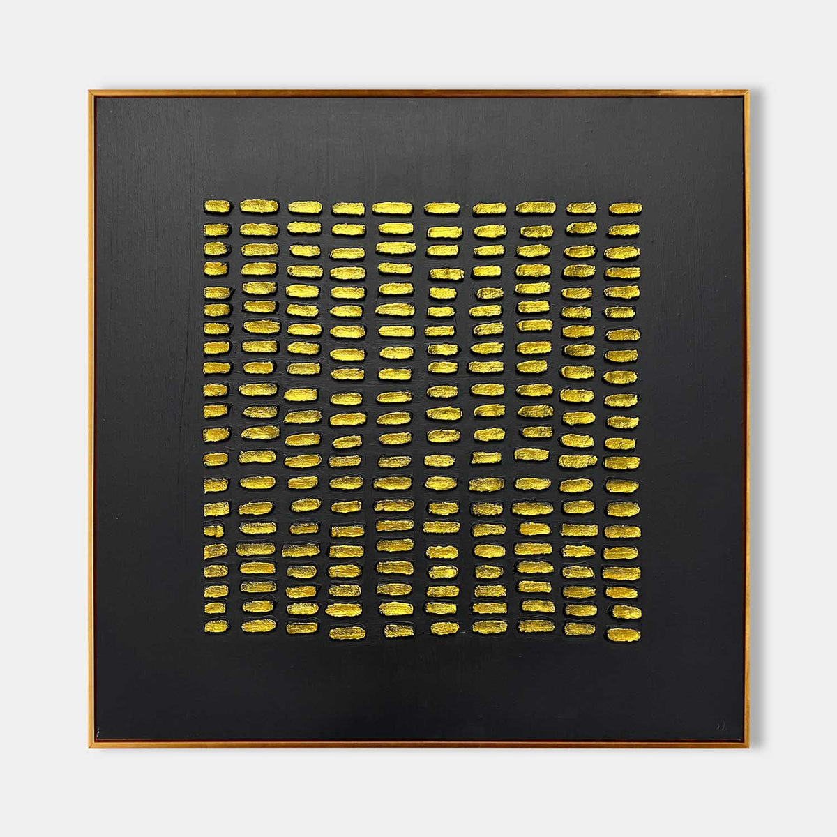 Wall Art Gold Dotted Modern Geometric Abstract Metallic