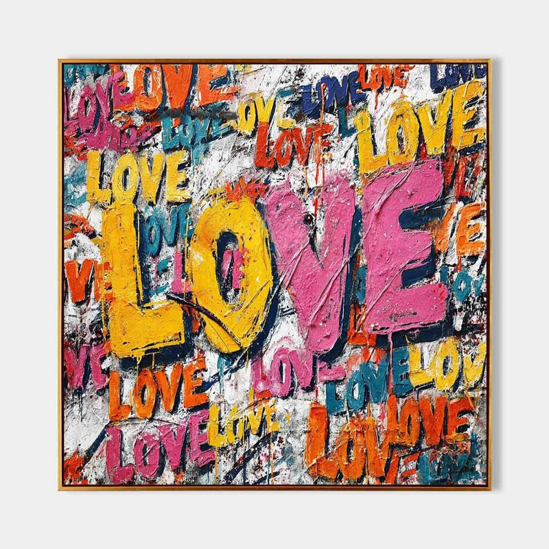 Graffiti Love Pop Art Impasto Painting