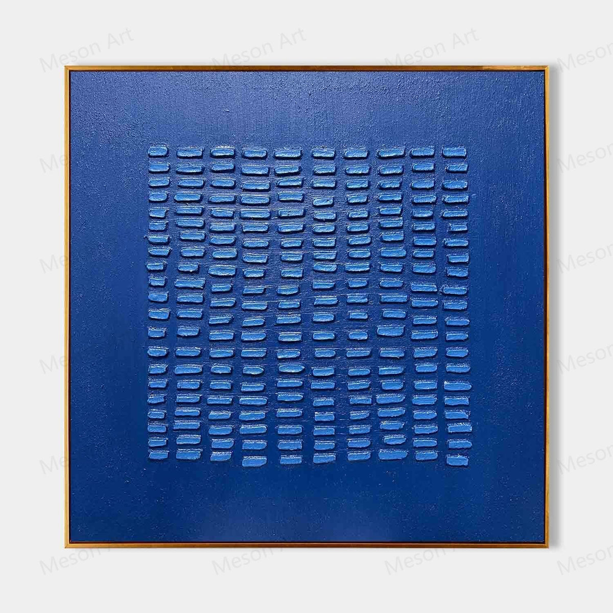 Wall Art Indigo Textured Triptych Oil Painting