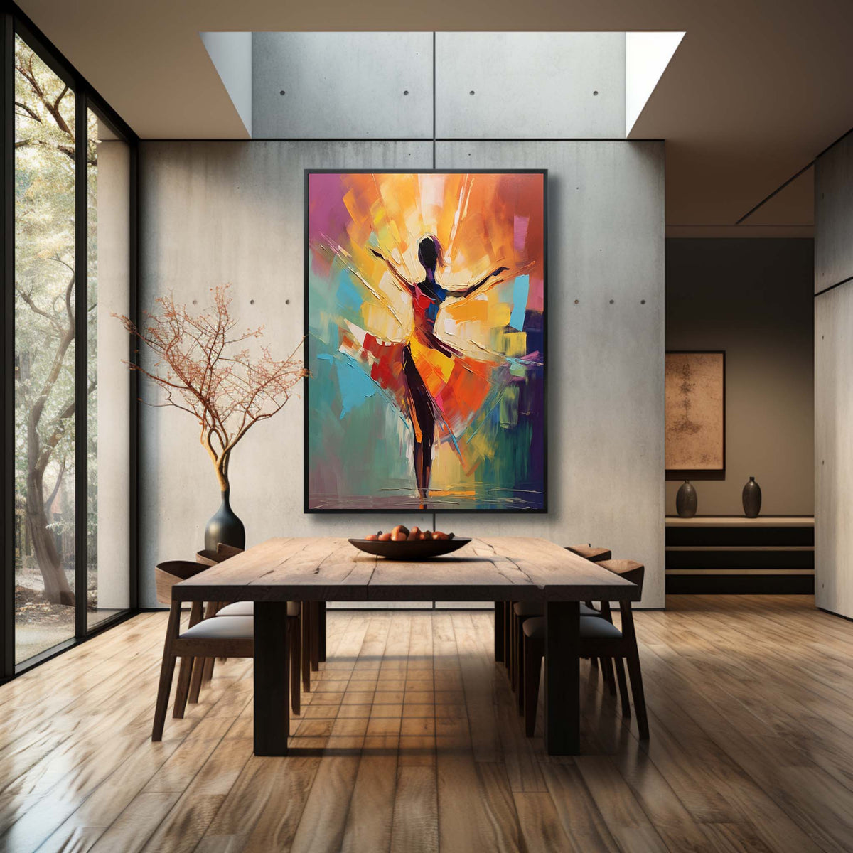 Palette Vibrant Dancer Impasto Painting