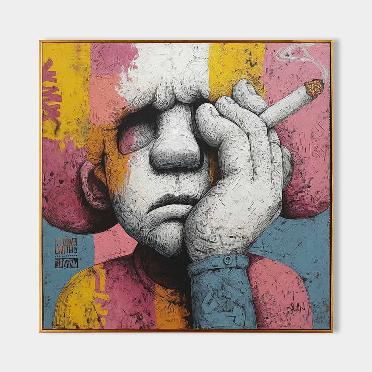 Melancholic Pop Art Impasto Painting - Neutralighting