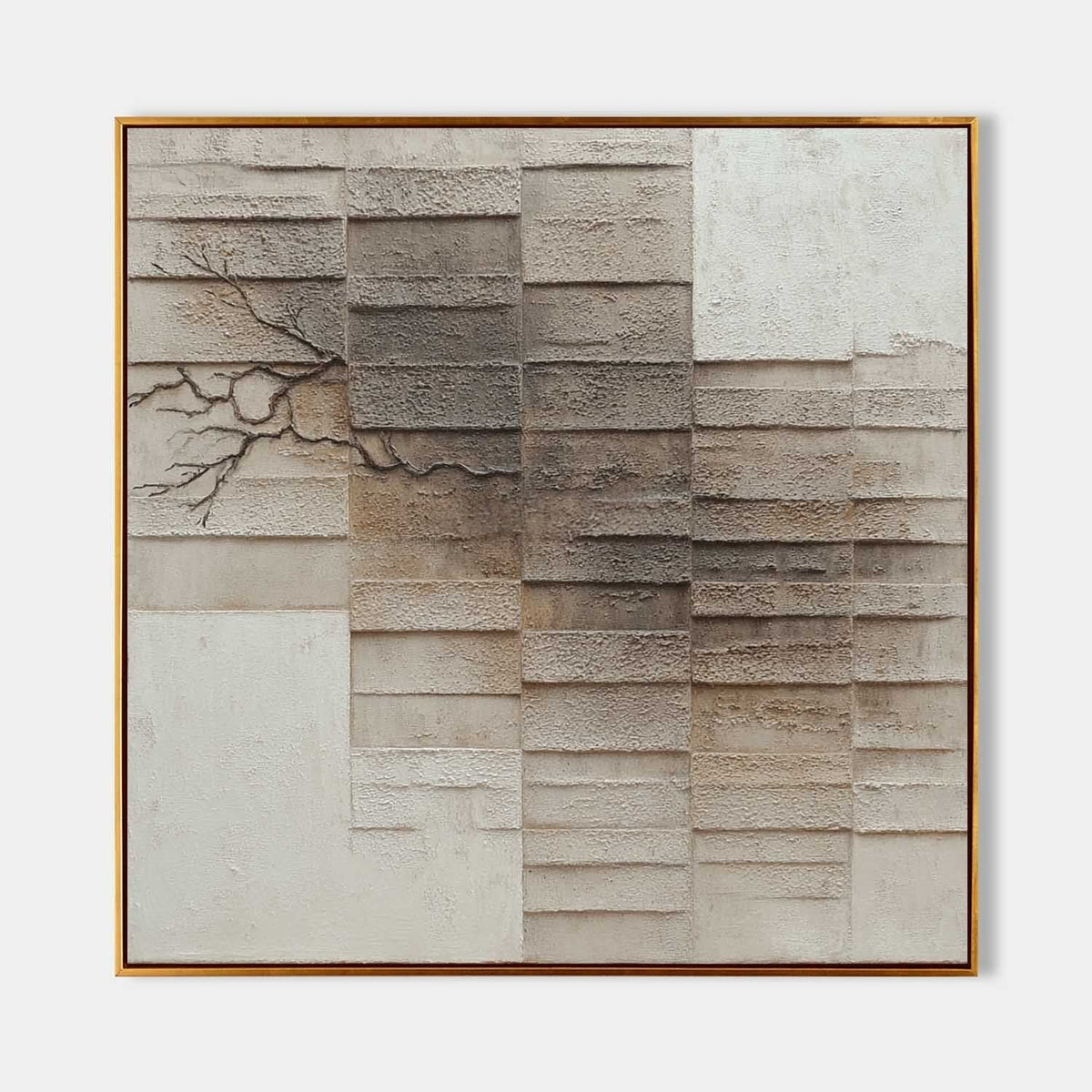 Wall Art Wabi-Sabi Textured Panel Tree Branch