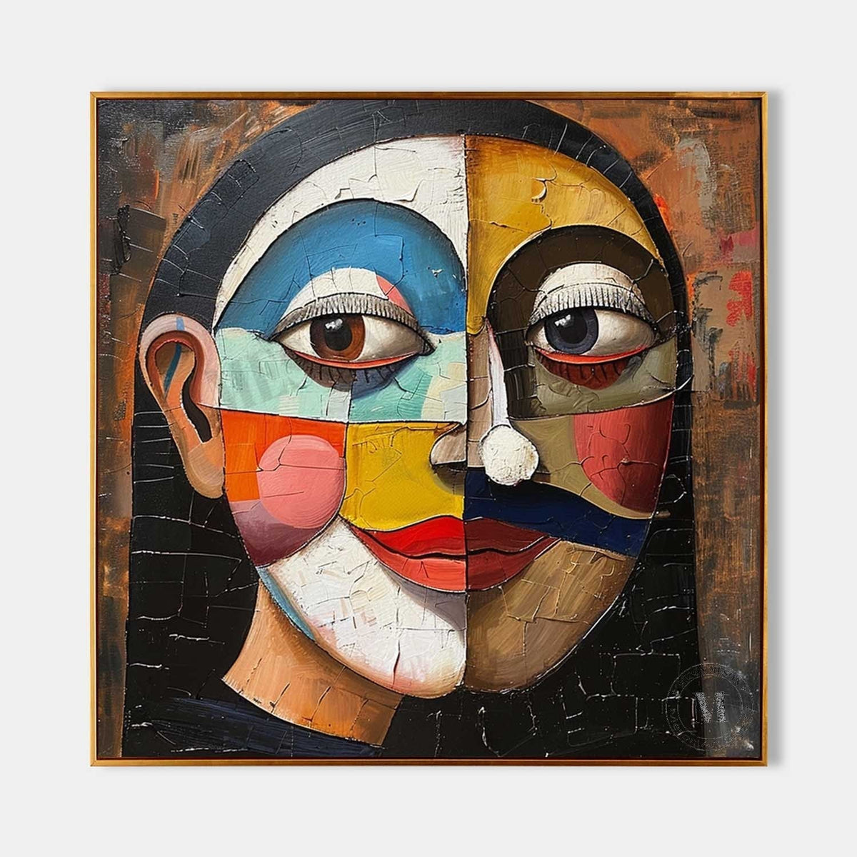Wall Art Square Cubist Portrait Geometric