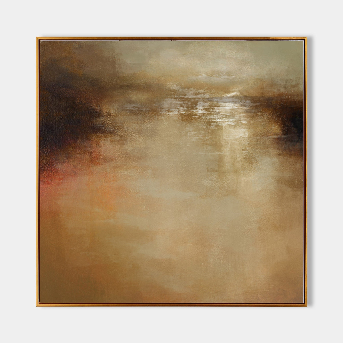 Neutral Warm Abstract Landscape Oil Painting