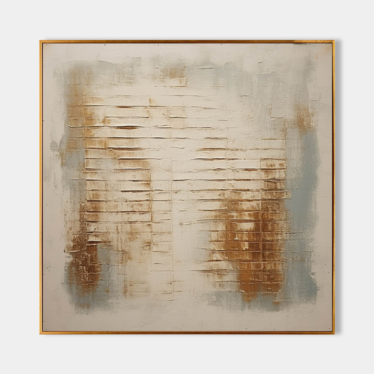 Minimalist 3D Textured Horizontal Stripes Painting