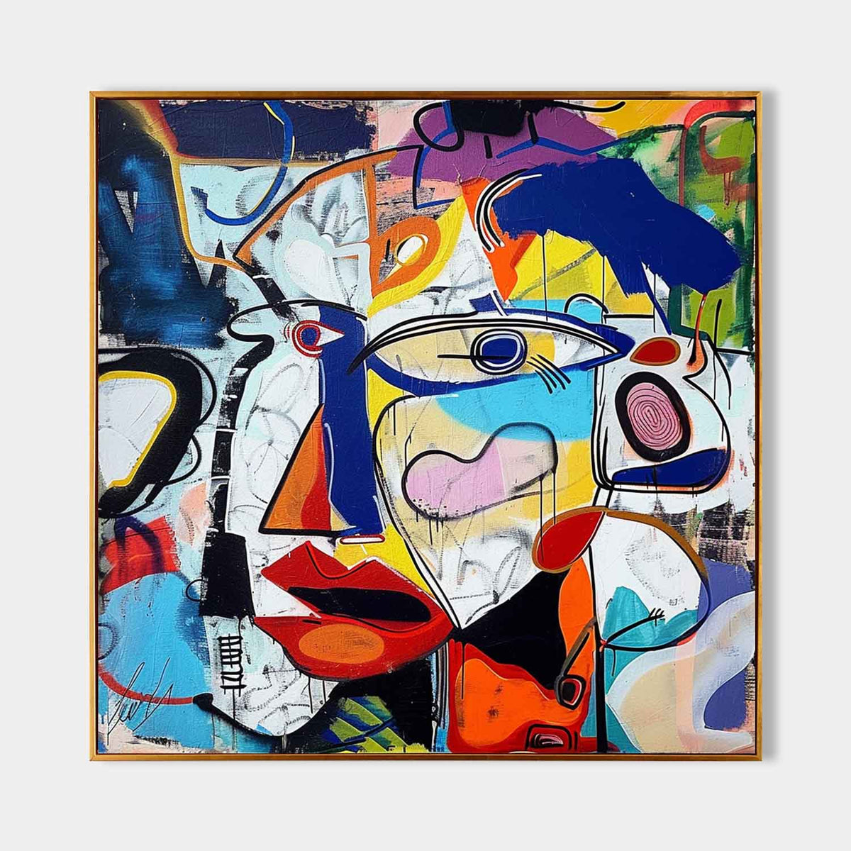 Graffiti Abstract Cubist Faces Painting