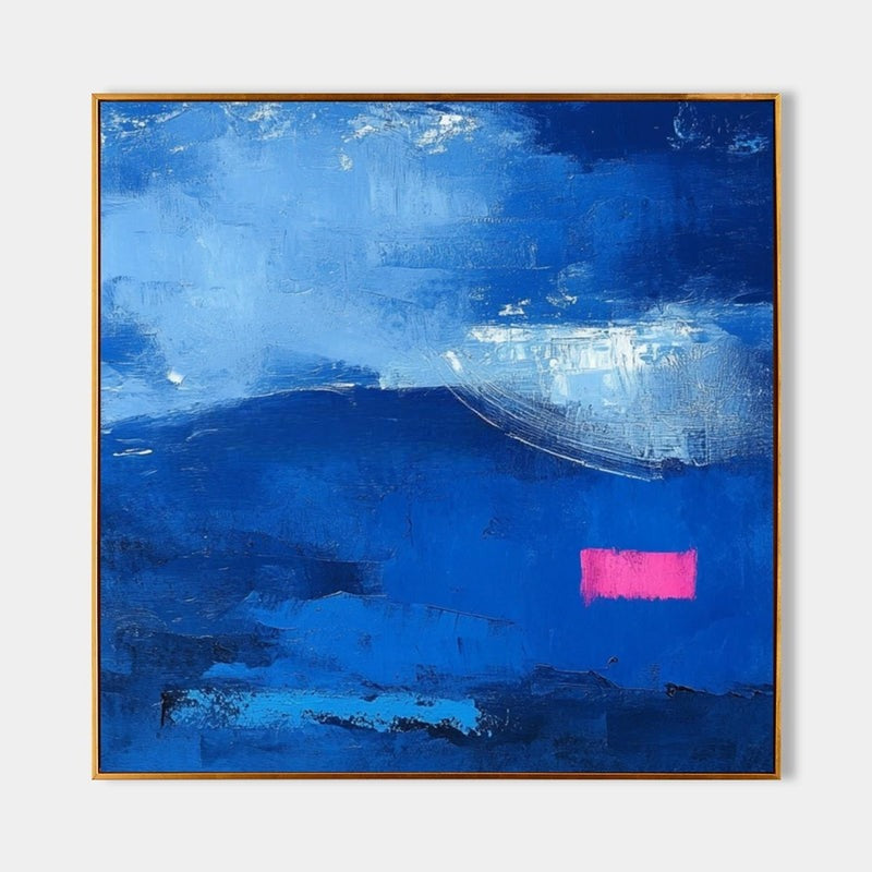 Wall Art Calming Textured Deep Blue