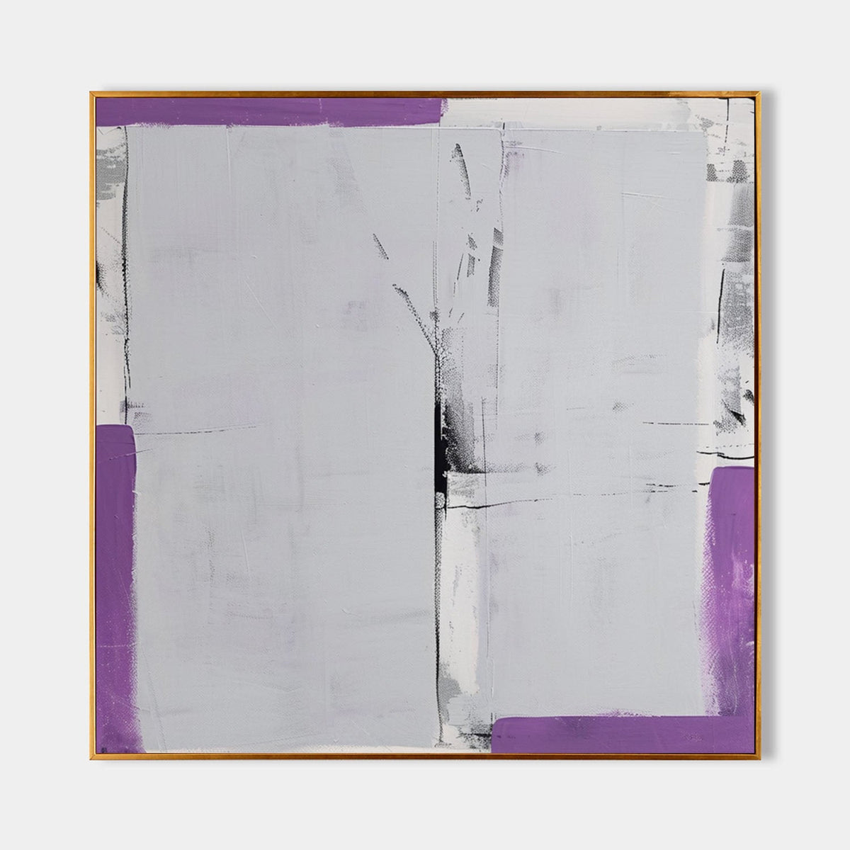 Textured Geometric Oil Painting Purple Black
