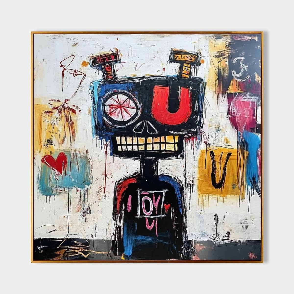 Wall Art Neo Expressionist Robot Skull