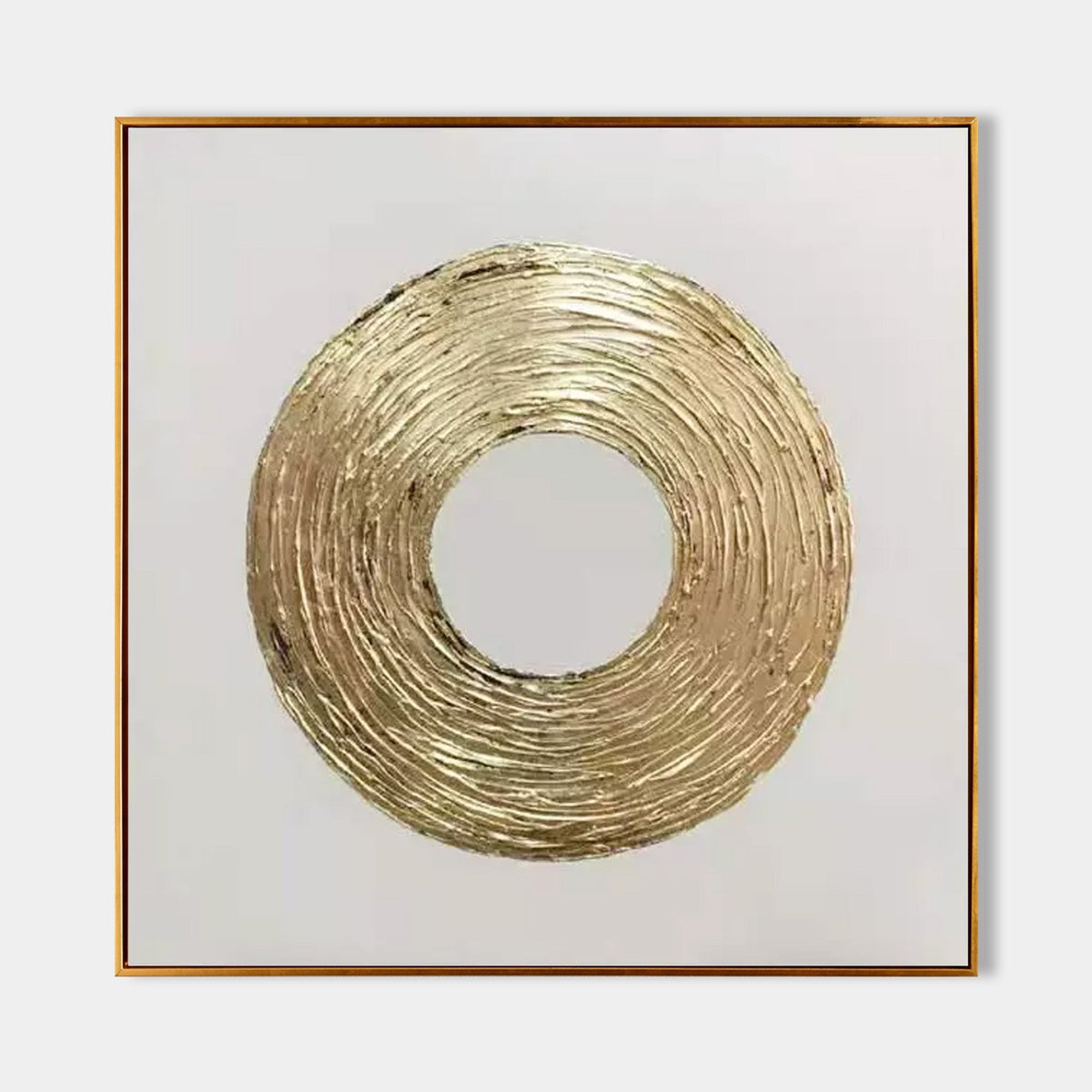 Gold Textured Ring Minimalist Abstract Oil Painting