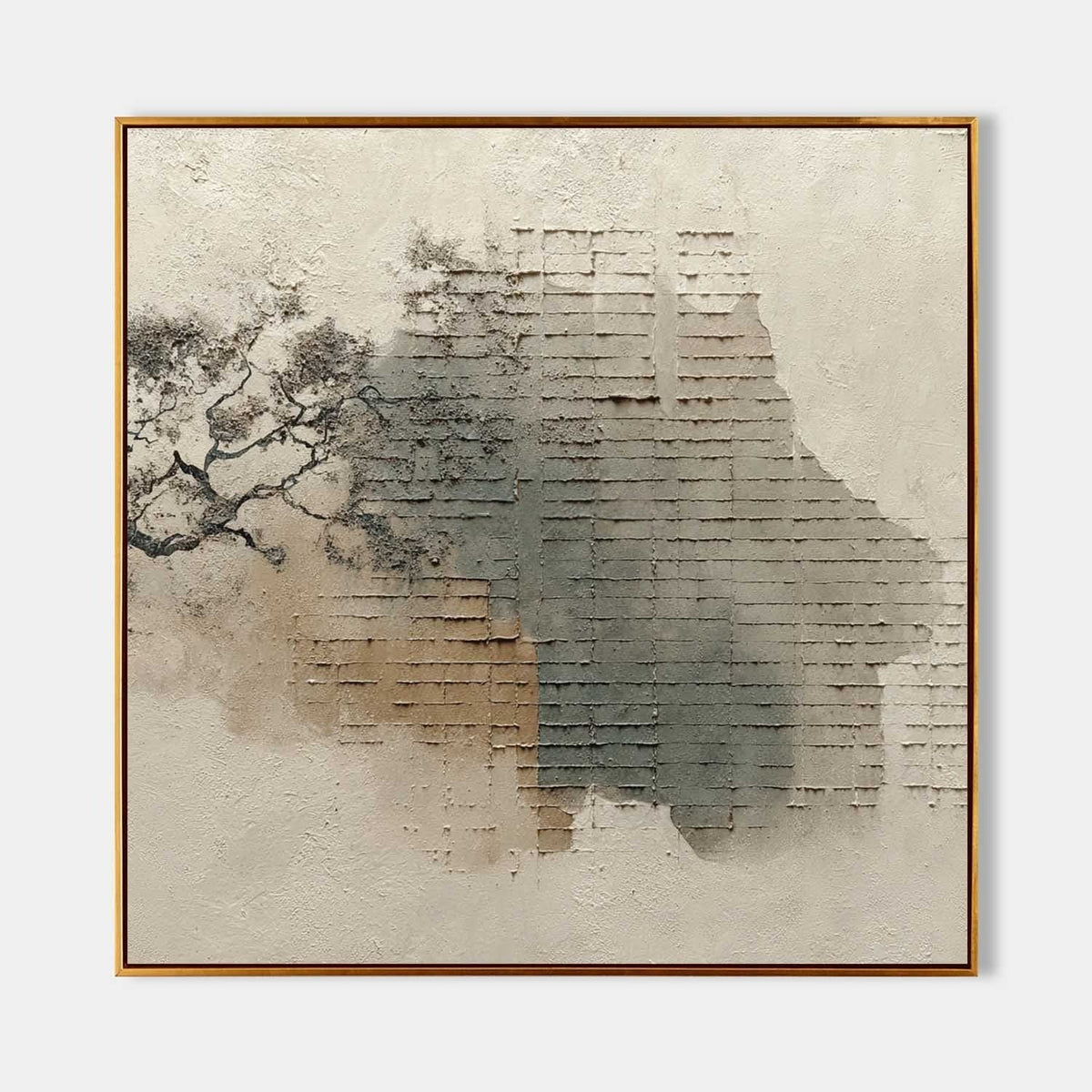 Wall Art Minimalist Textured Tree Brick