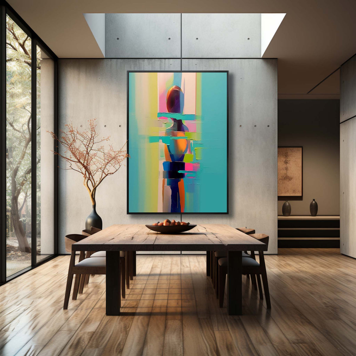 Wall Art Vertical Abstract Fragmented Figure