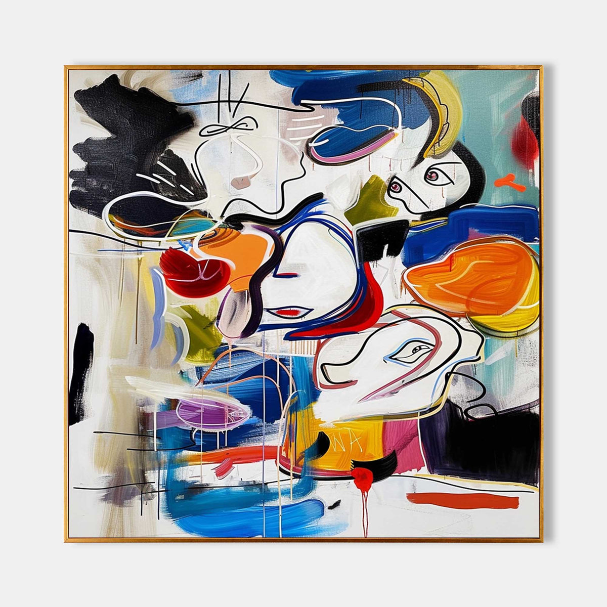 Wall Art Abstract Vibrant Multicolor Playful
