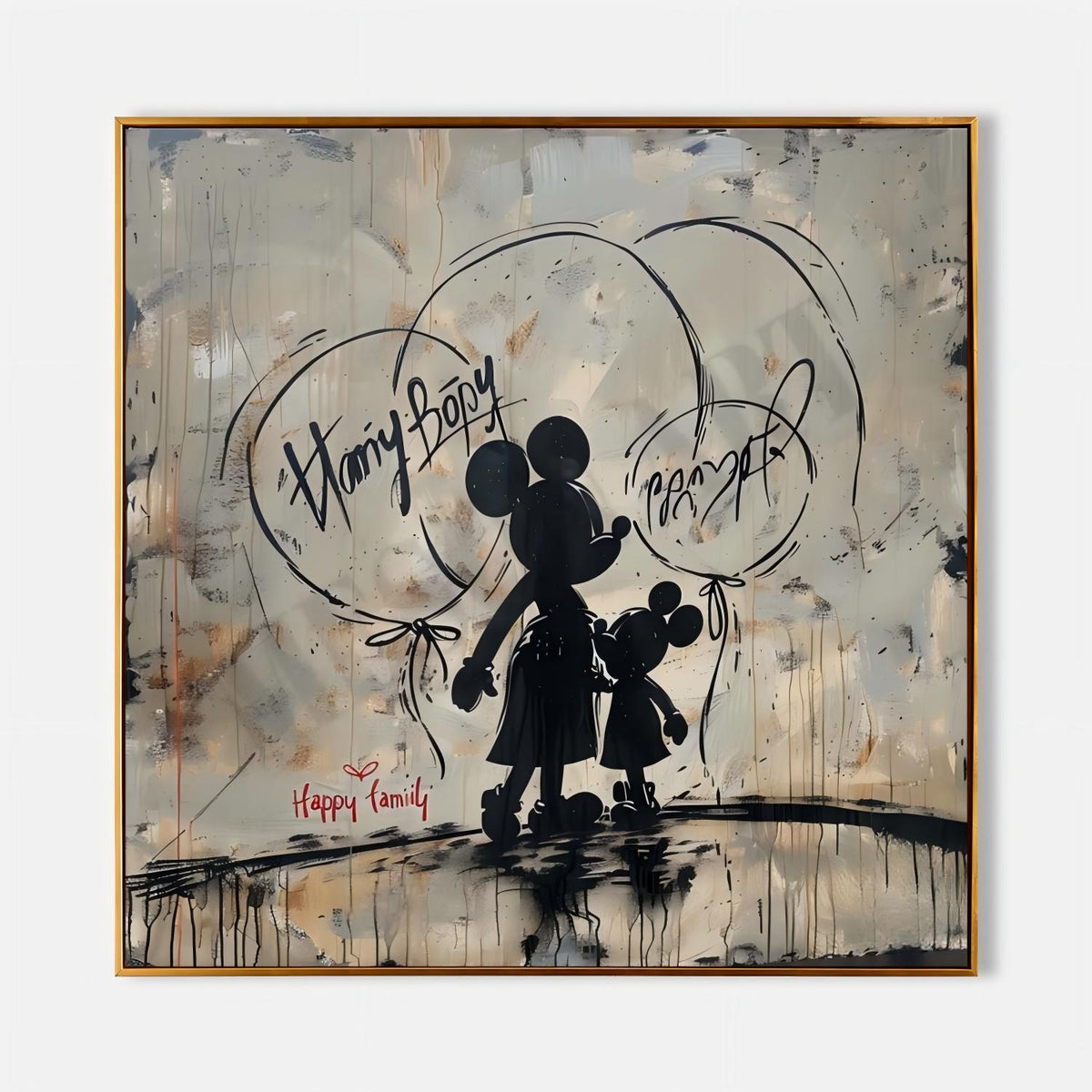 Wall Art Square Graffiti Mickey Mouse