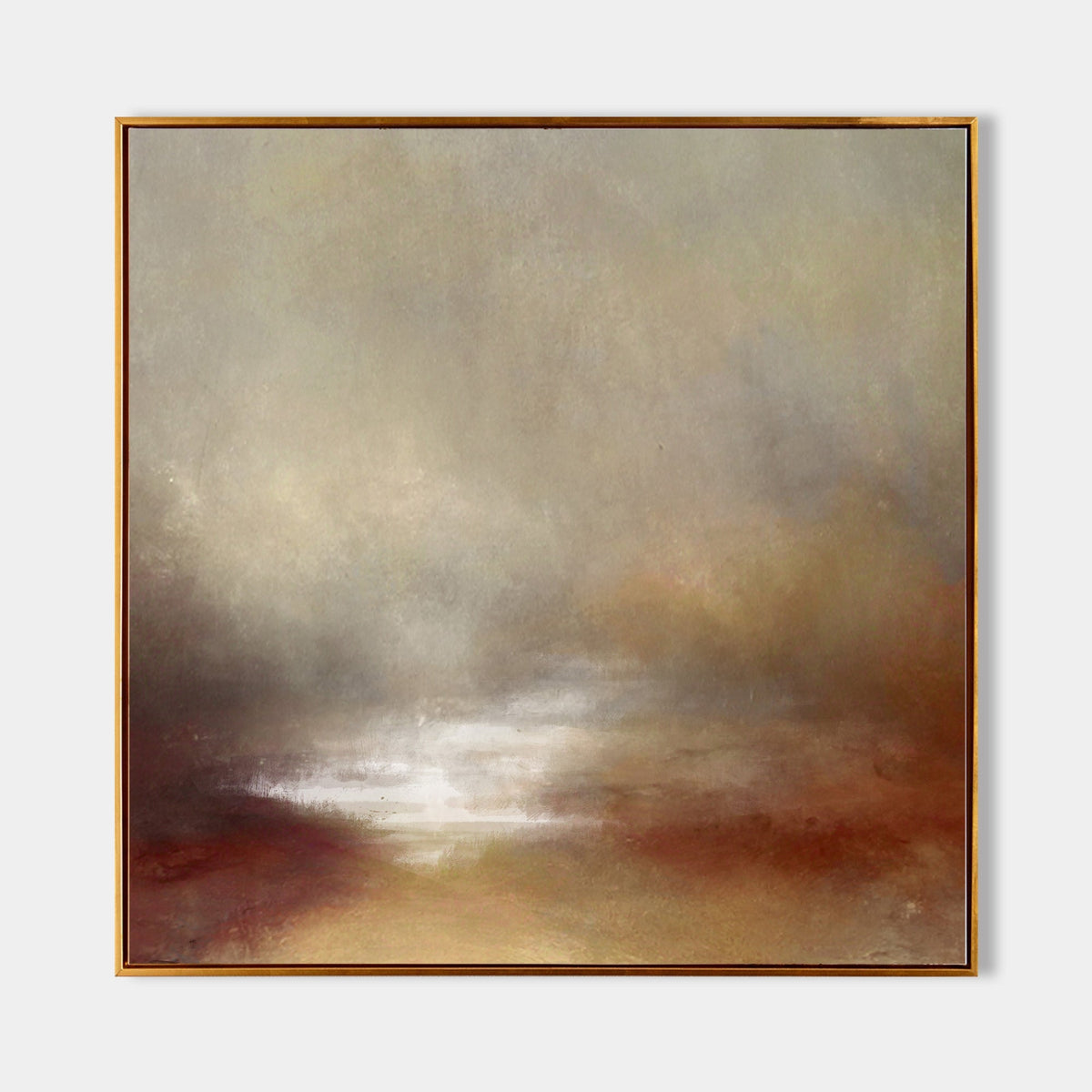 Wabi-Sabi Neutral Landscape Abstract Oil Painting