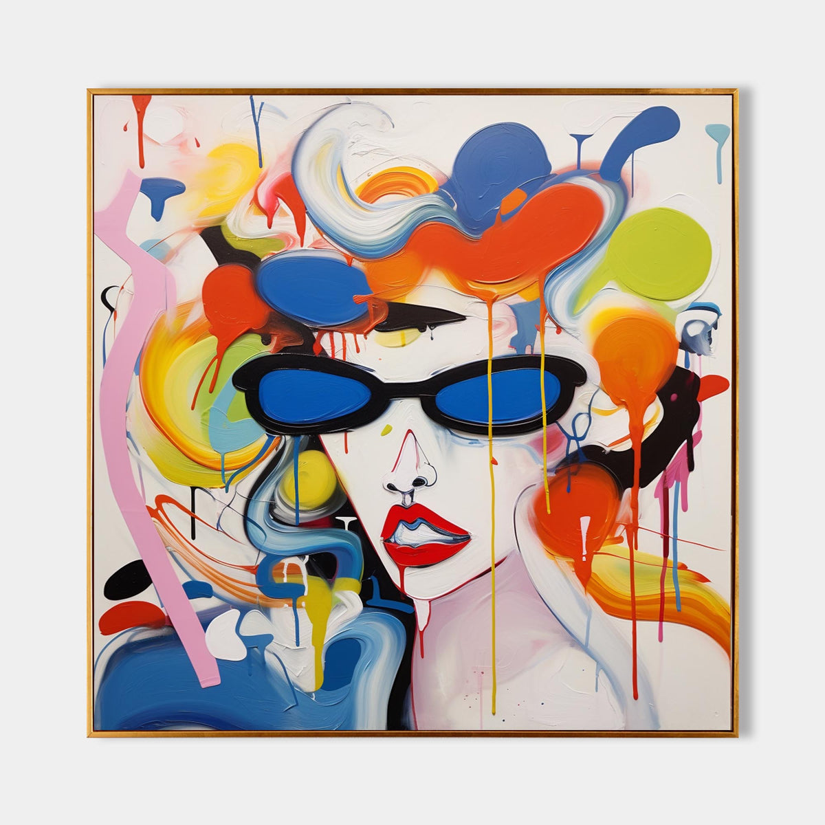 Pop Art Abstract Woman Portrait Painting