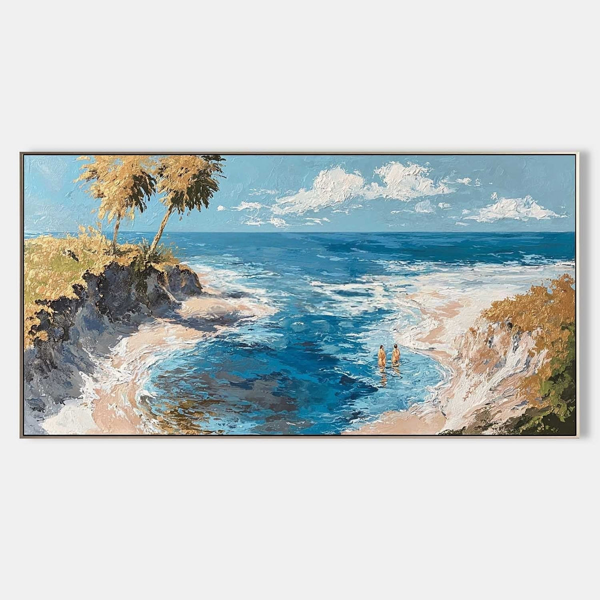 Tropical Cove Impasto Painting