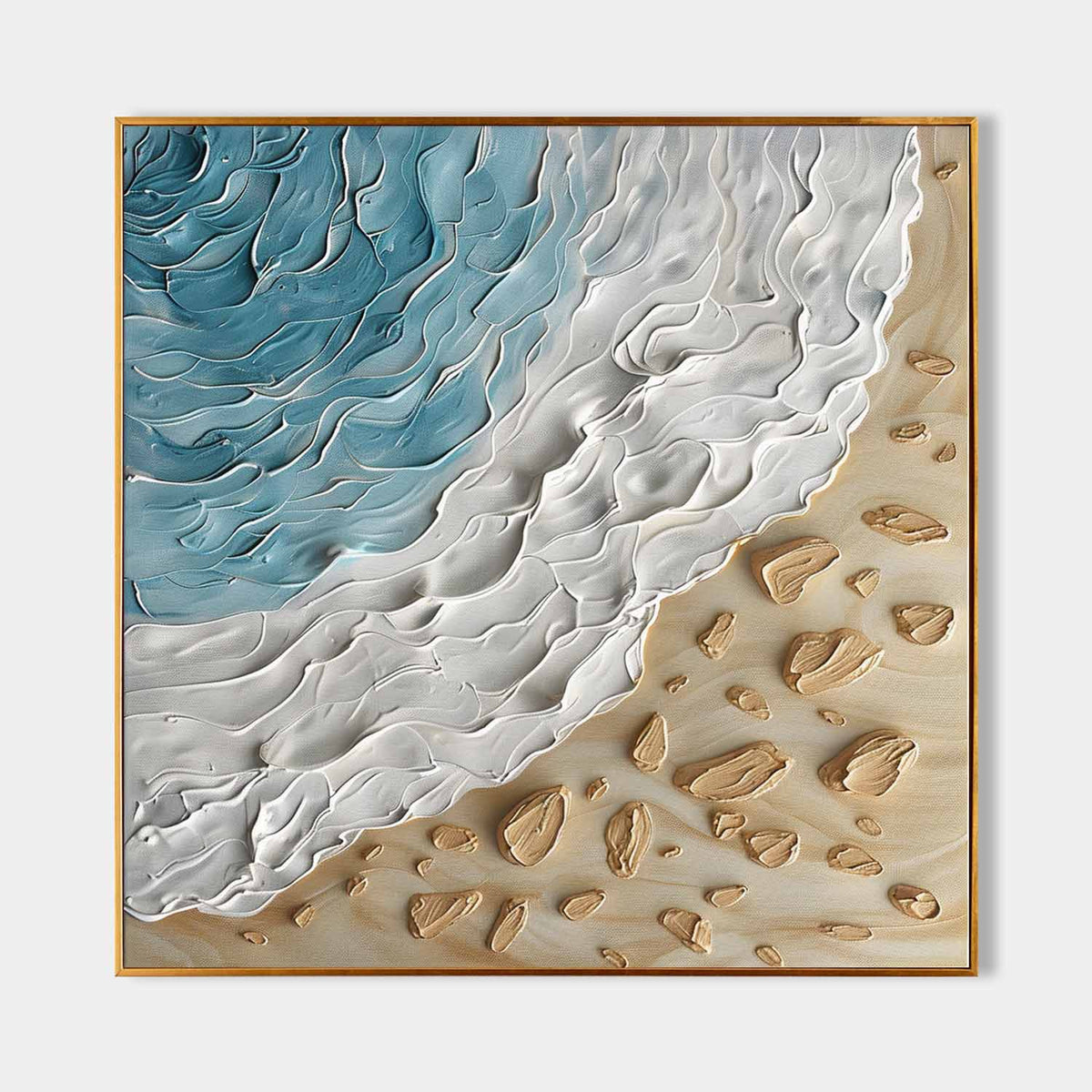 Plaster Art Texture 3D Beach Wave Seascape Painting