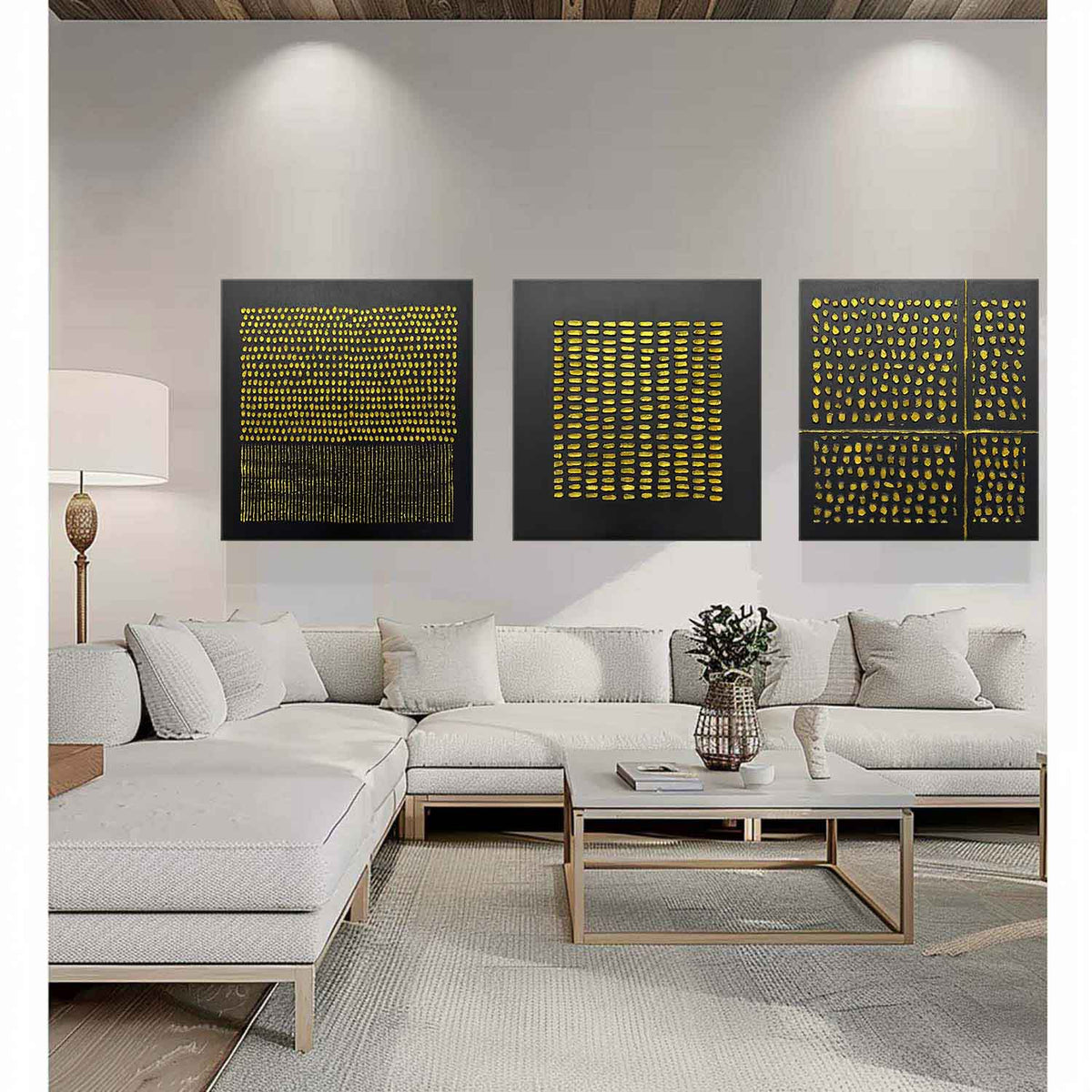 Wall Art Rectangle Set Abstract Textured
