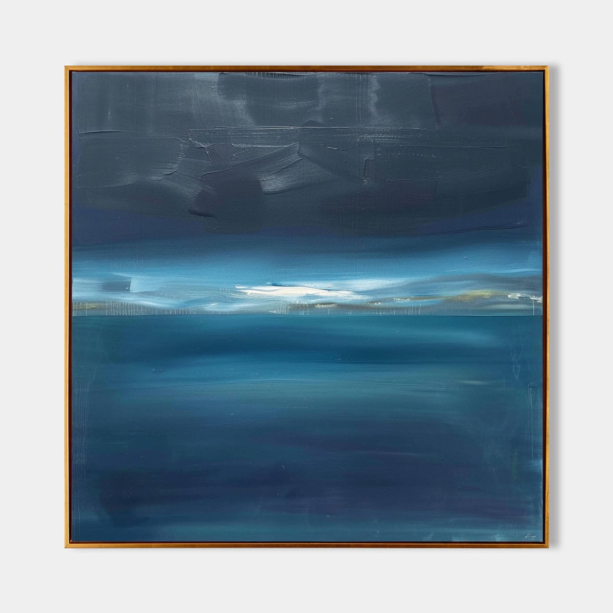 Wall Art Dramatic Textured Deep Blue