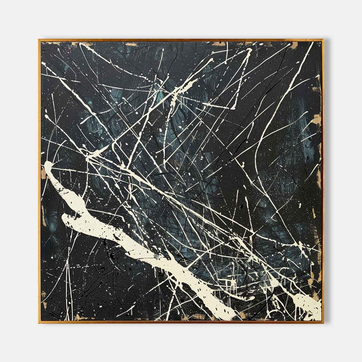Textured Splatter Expressionist Art Black White Bold