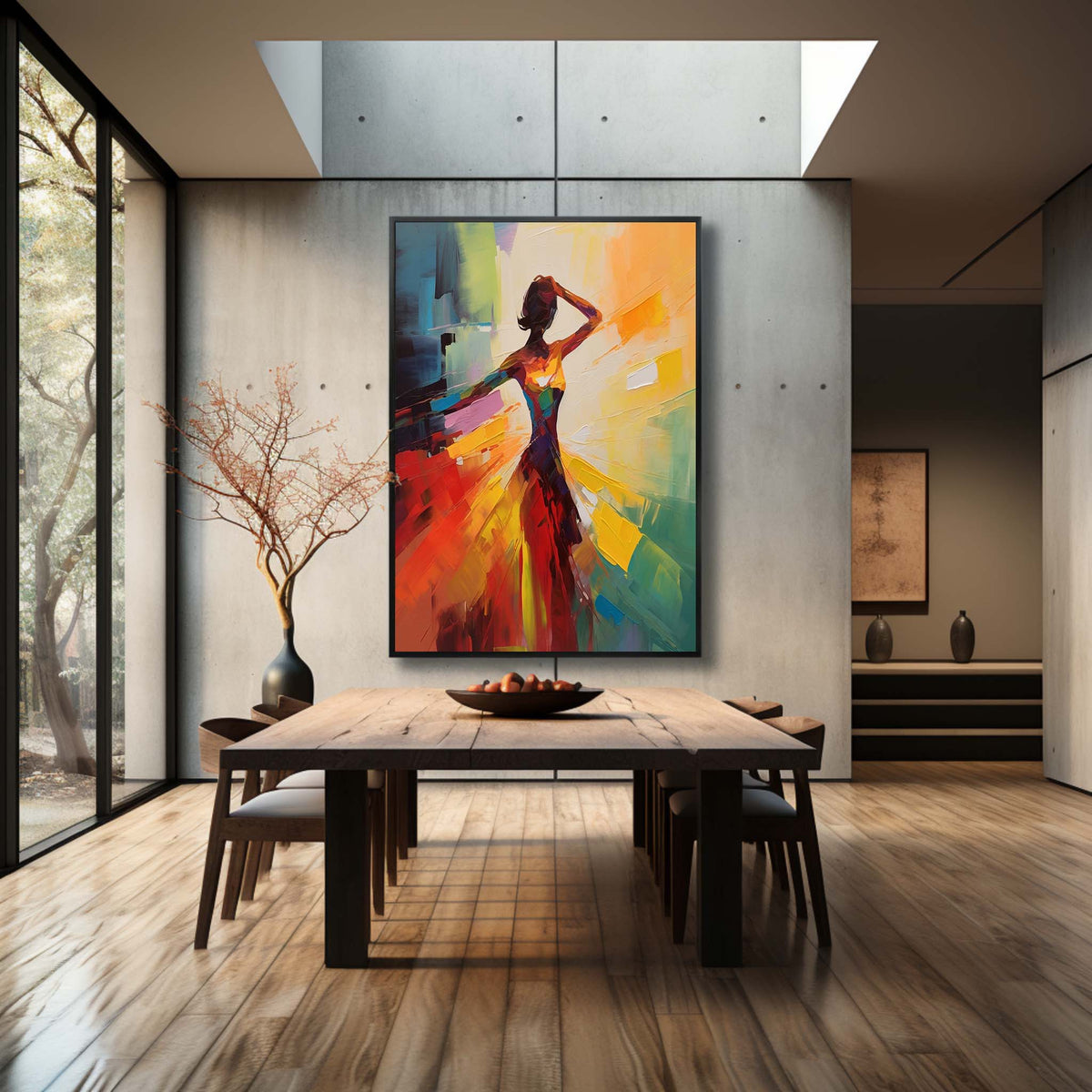 Palette Canvas Art Vibrant Abstract Dancer Painting Colorful Impasto