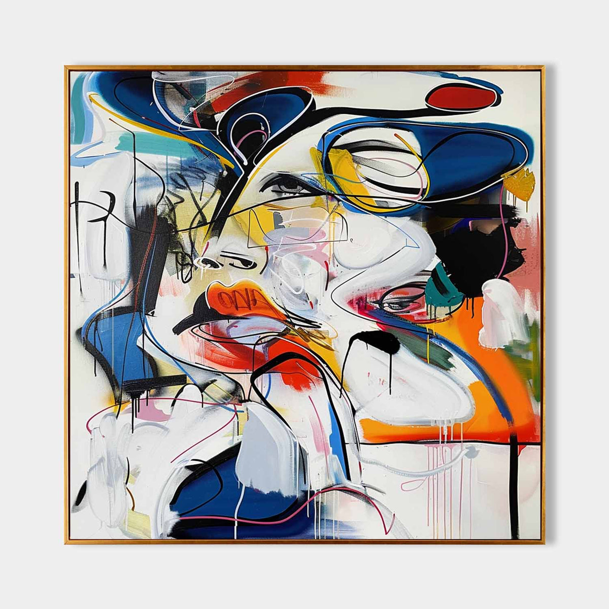 Wall Art Expressive Figure Oil Painting