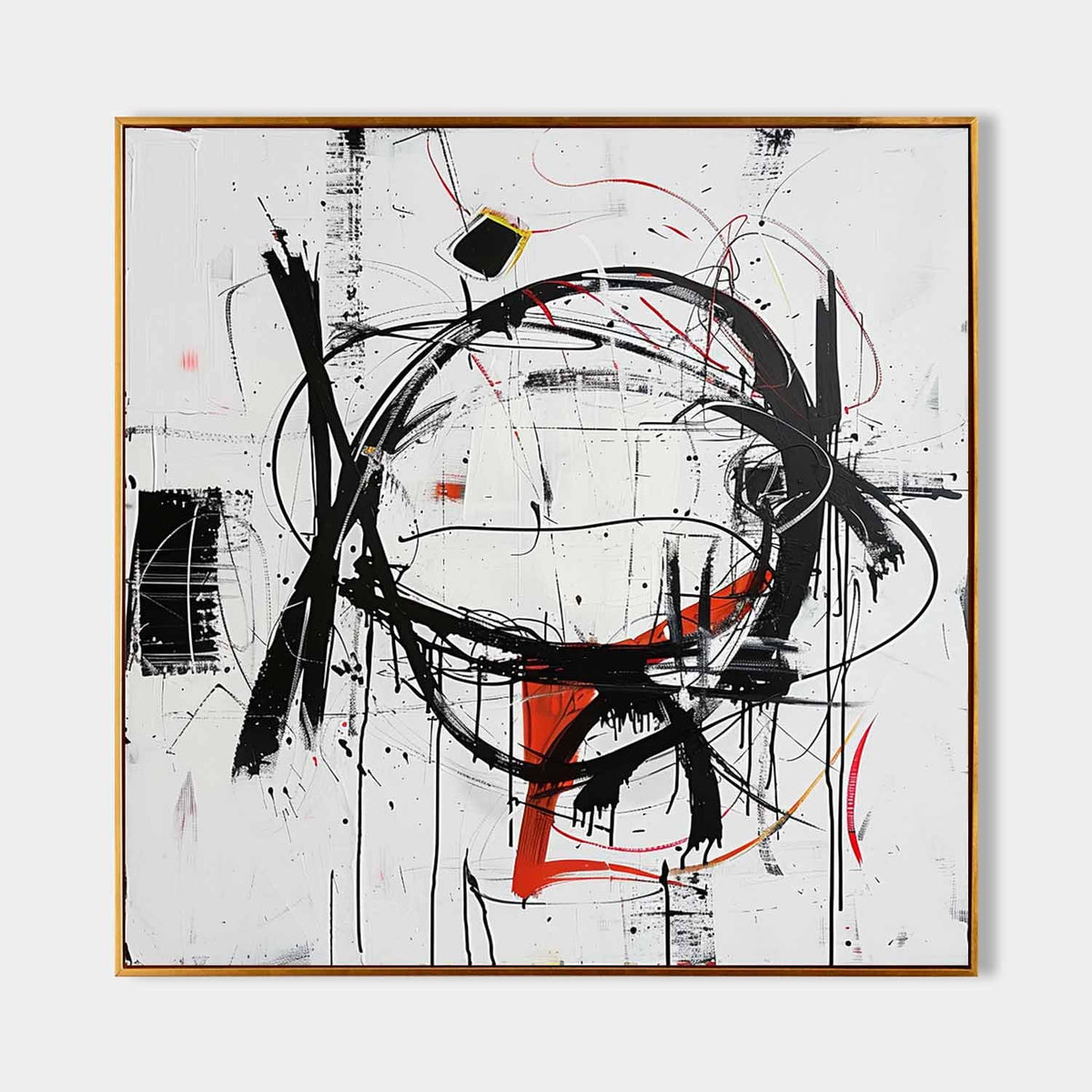 Wall Art Dynamic Textured Red Black