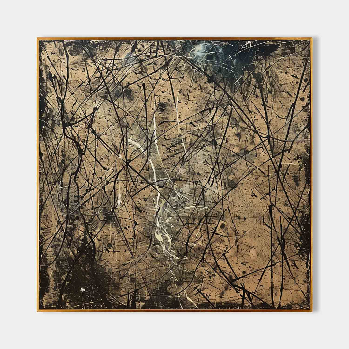 Wall Art Expressionist Vintage Beige Black
