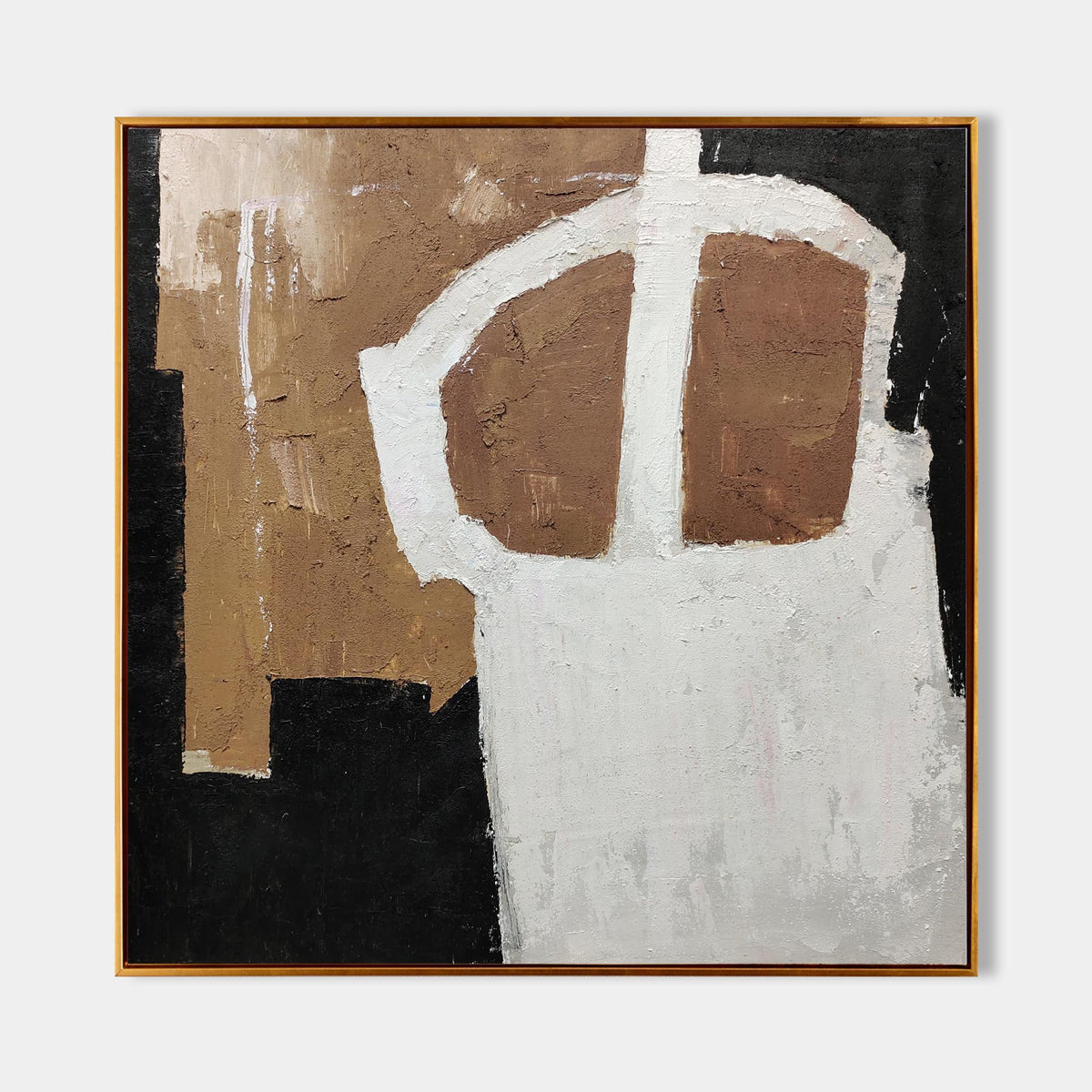 Wabi-Sabi Neutral Abstract Oil Painting Square