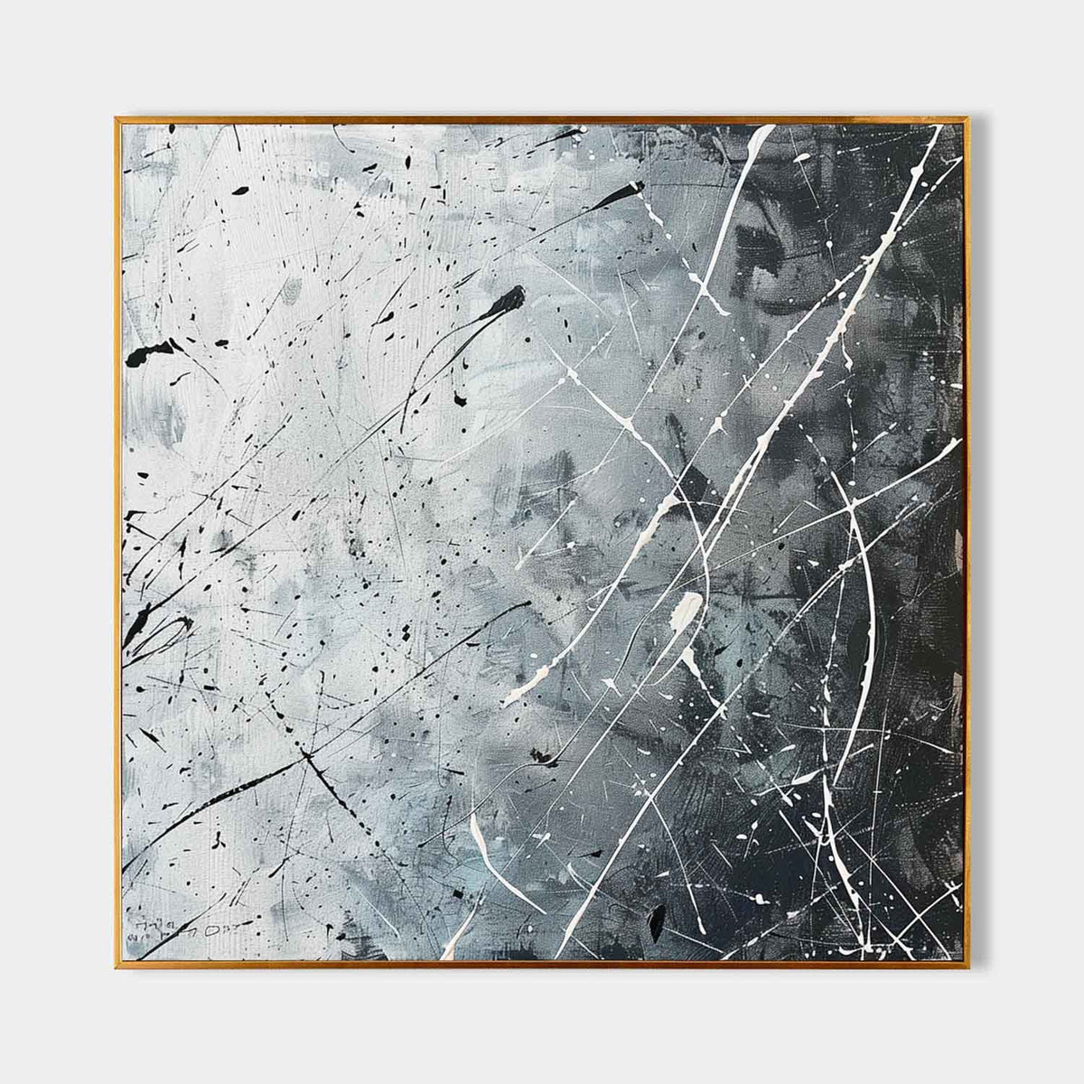 Wall Art Square Abstract Graffiti Art Monochrome