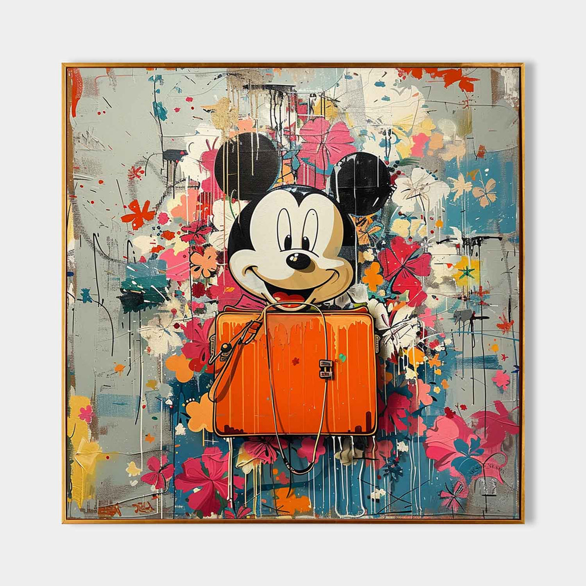 Wall Art Pop Art Cartoon Mouse Floral Street