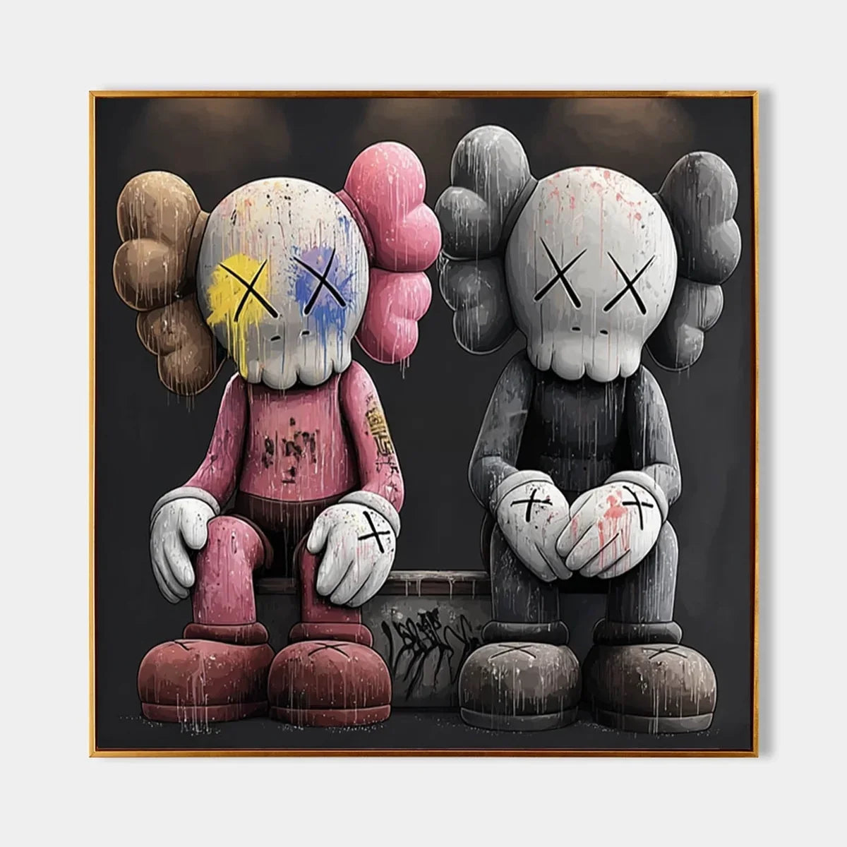 Wall Art Bold Textured Kaws Companion