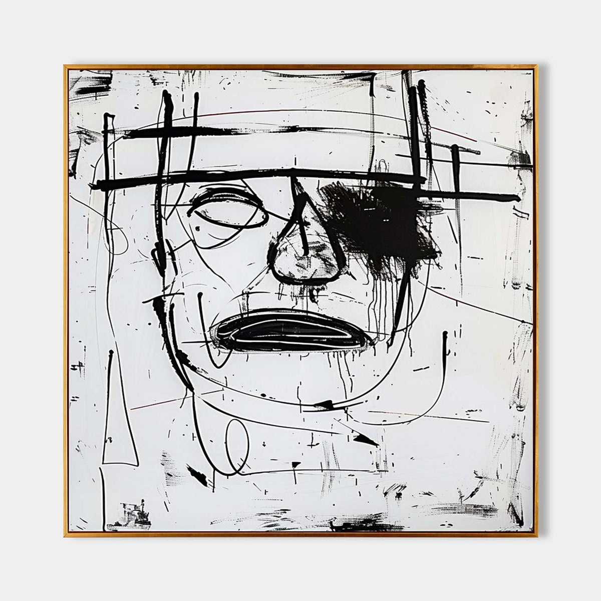 Wall Art Raw Graffiti Monochrome
