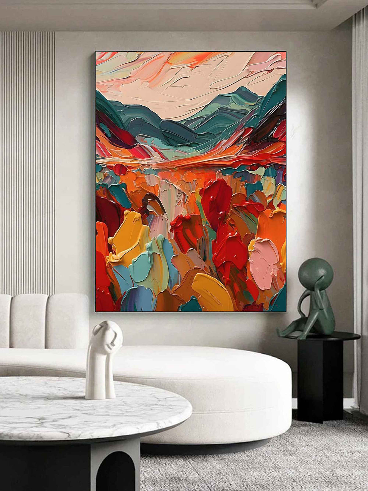 Colorful  Vibrant Mountain Landscape Painting