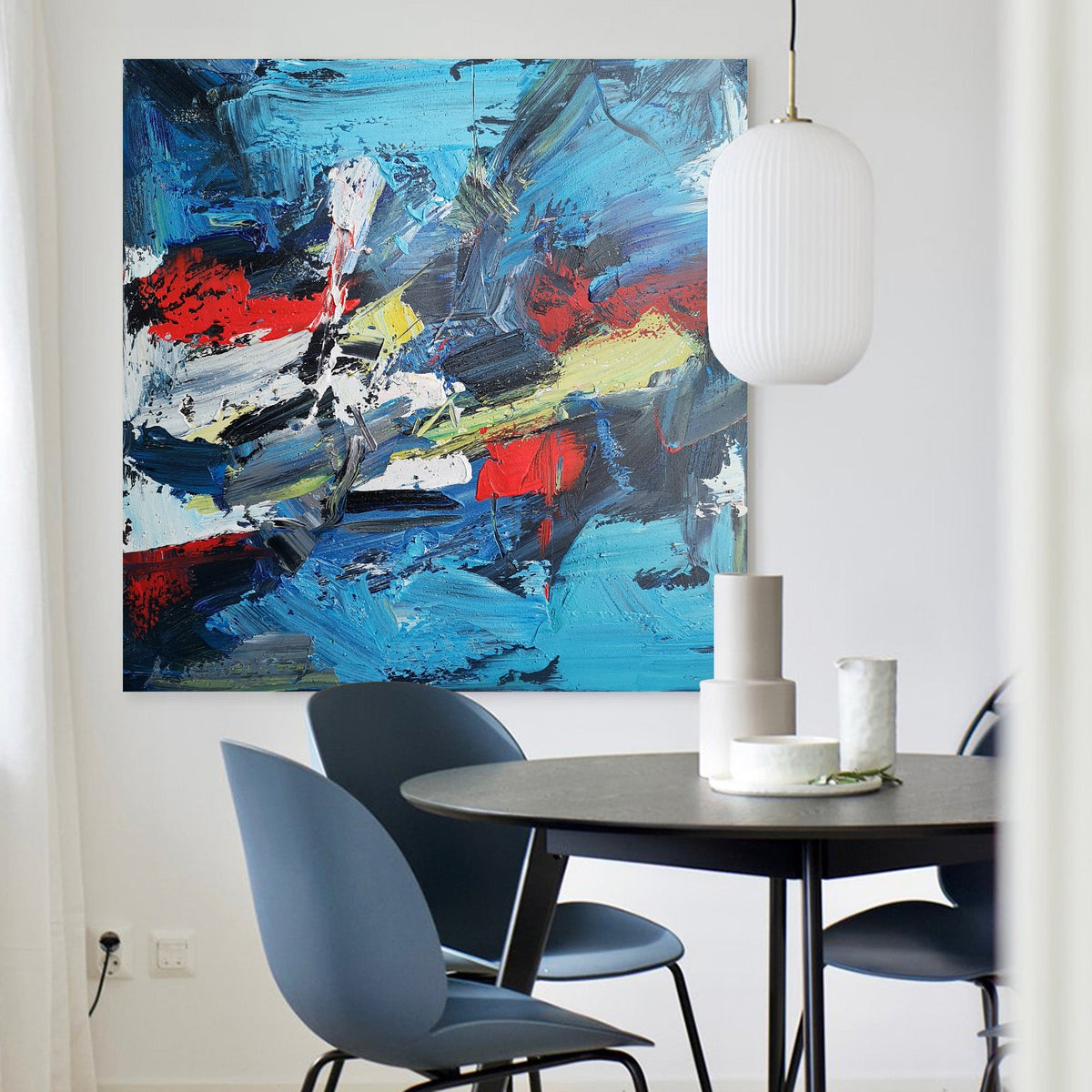 Blue Red Abstract Painting