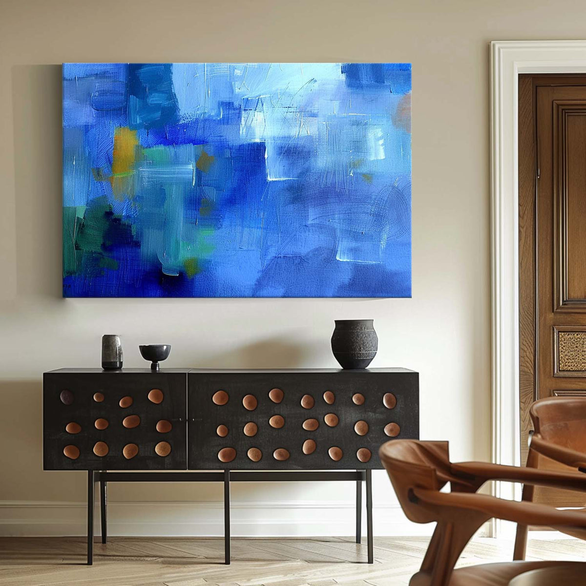 Wall Art Abstract Blue Gradient Minimalist