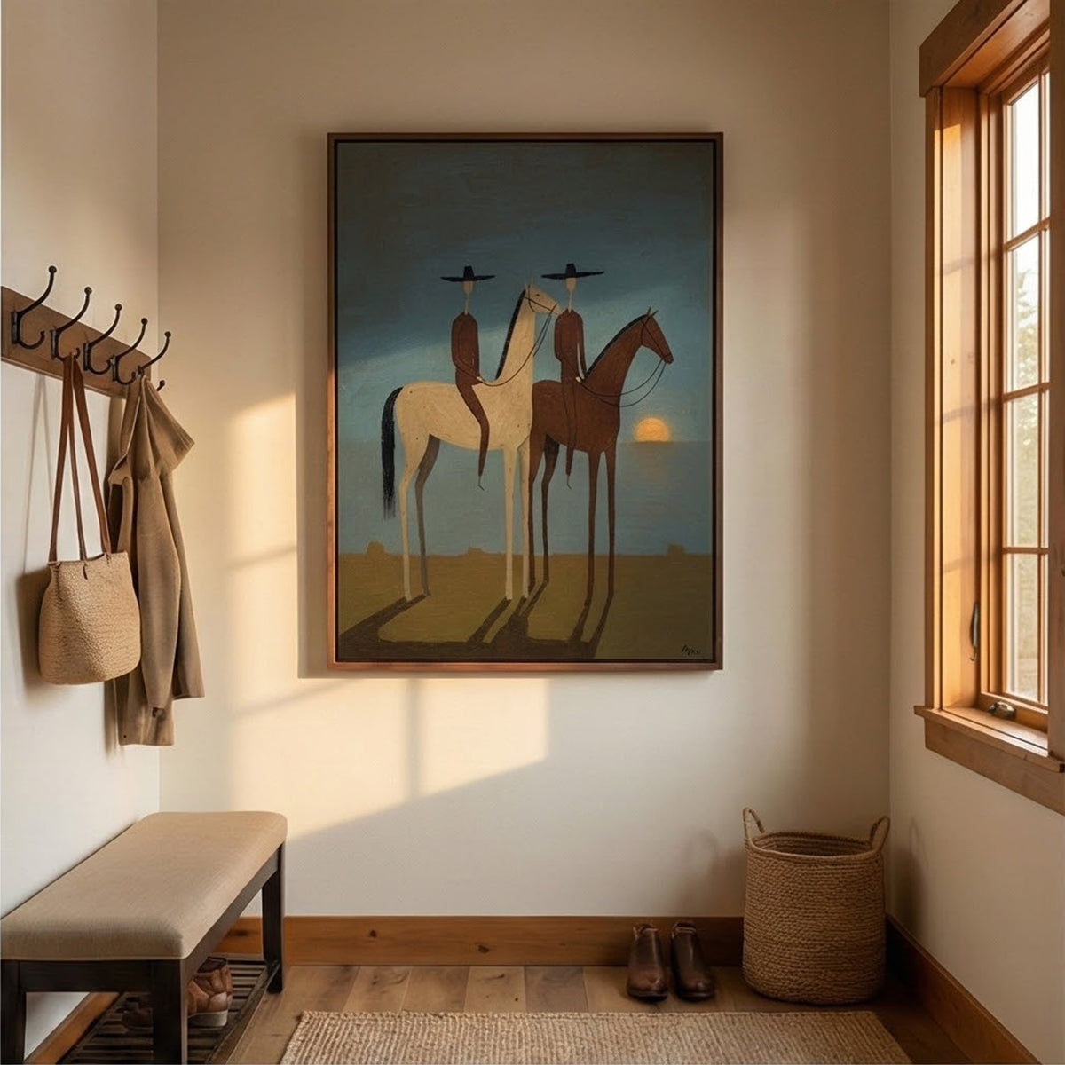 Sunset Riders Western Horse Oil Painting