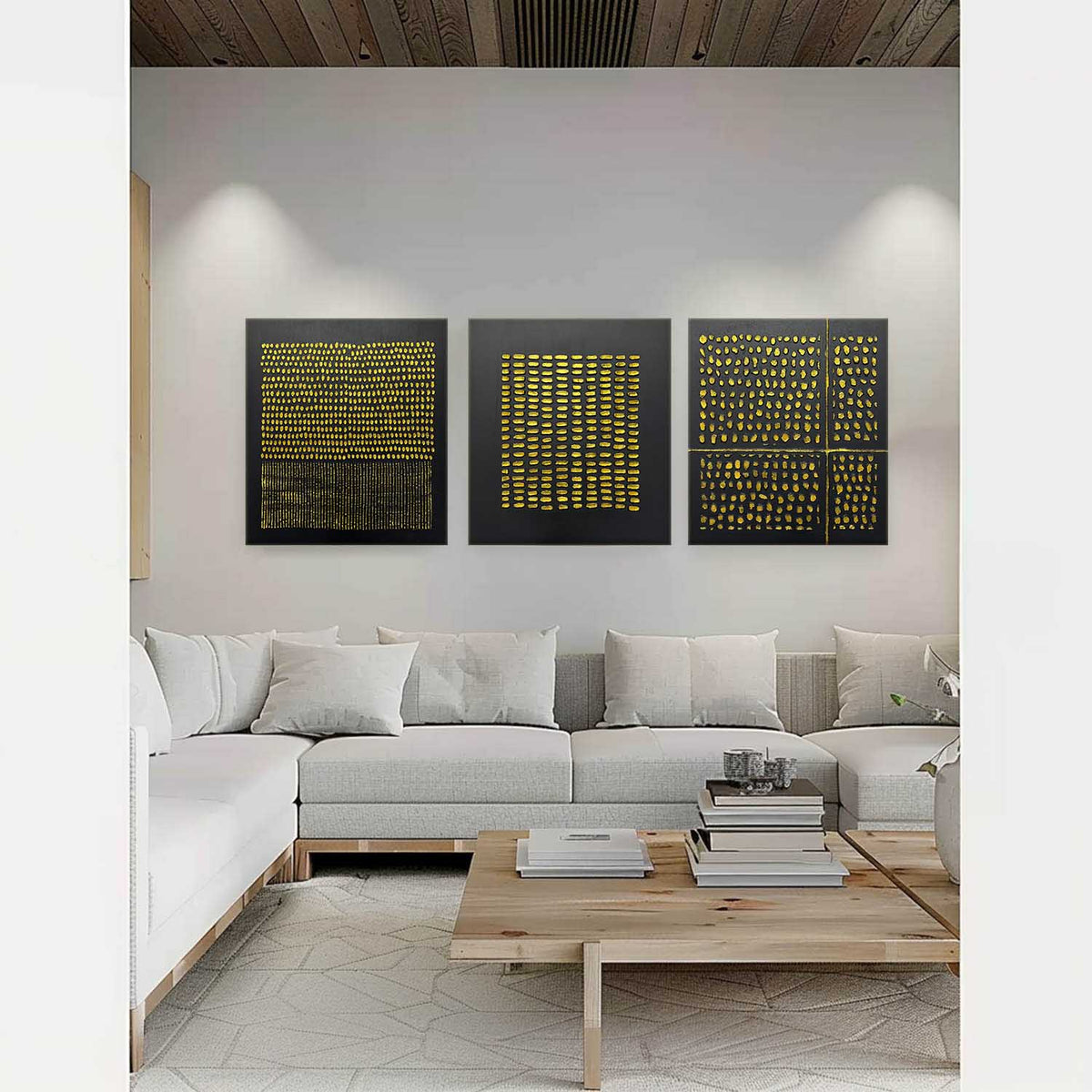 Wall Art Rectangle Set Abstract Textured