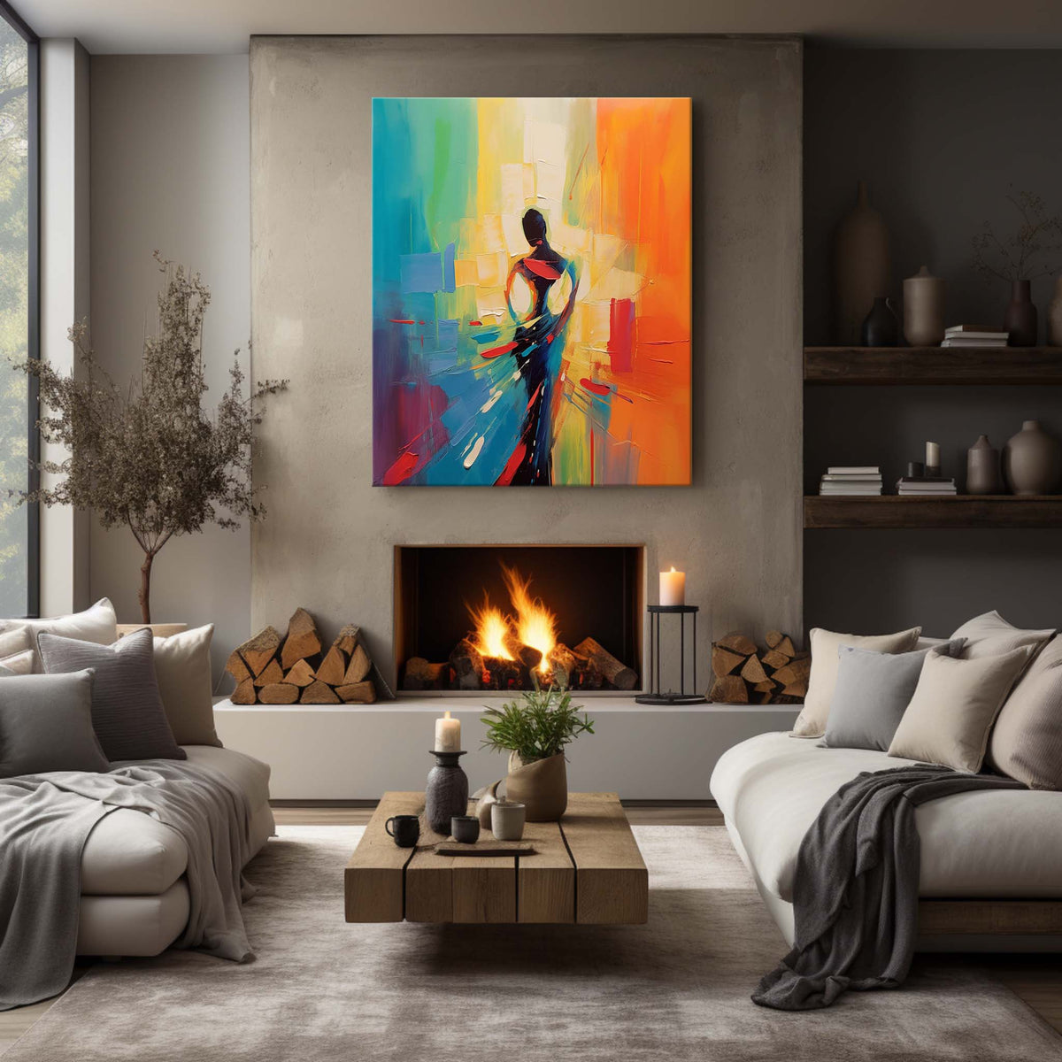 Palette Canvas Art Colorful Painting Dynamic