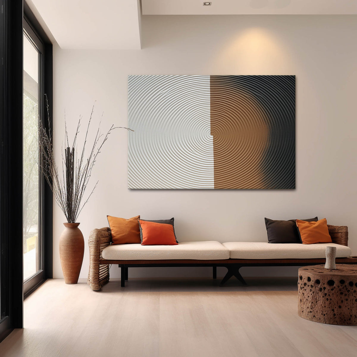 Gradient Spiral Texture Oil Painting Neutral Modern