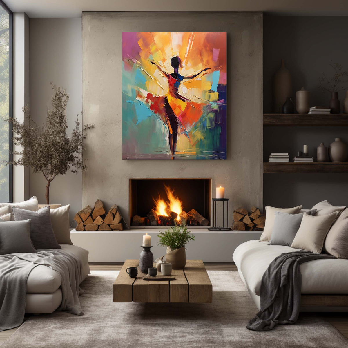 Palette Vibrant Dancer Impasto Painting
