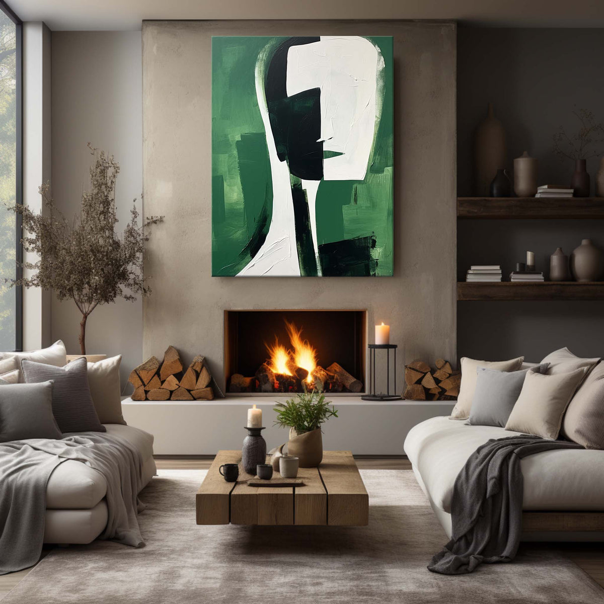 Abstract Portrait Oil Painting Minimalist