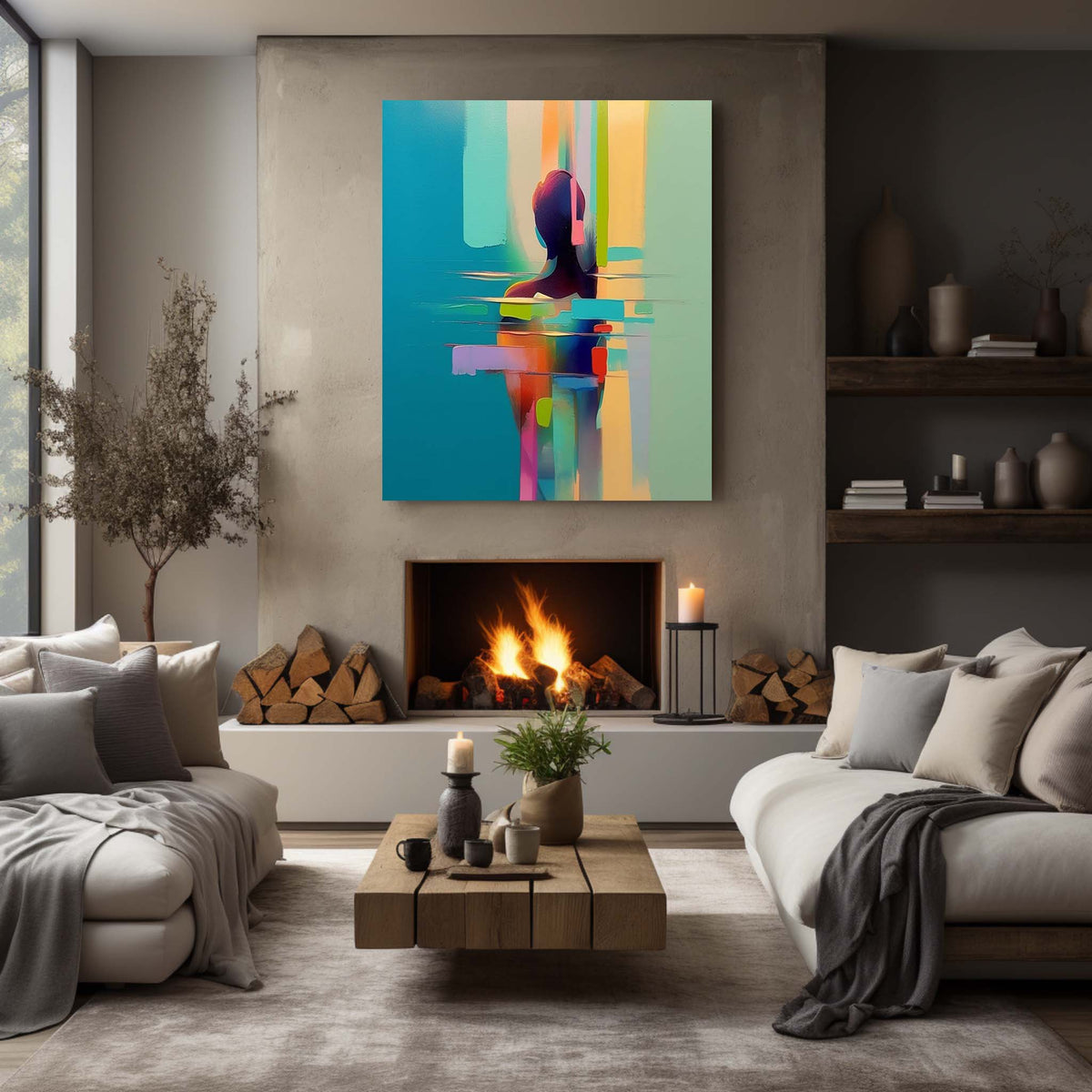 Palette Swimmer Vibrant Color Block Wall Art