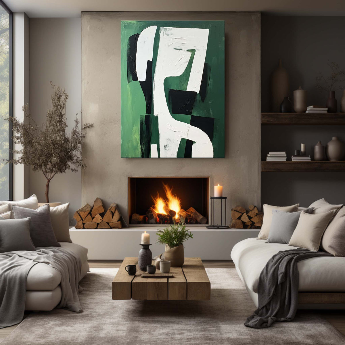 Wall Art Vertical Abstract Geometric Form