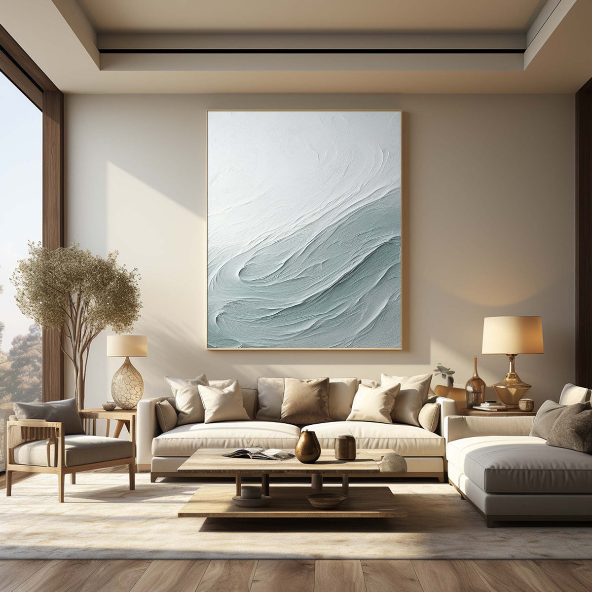 Wall Art Wave Minimalist Relief Modern