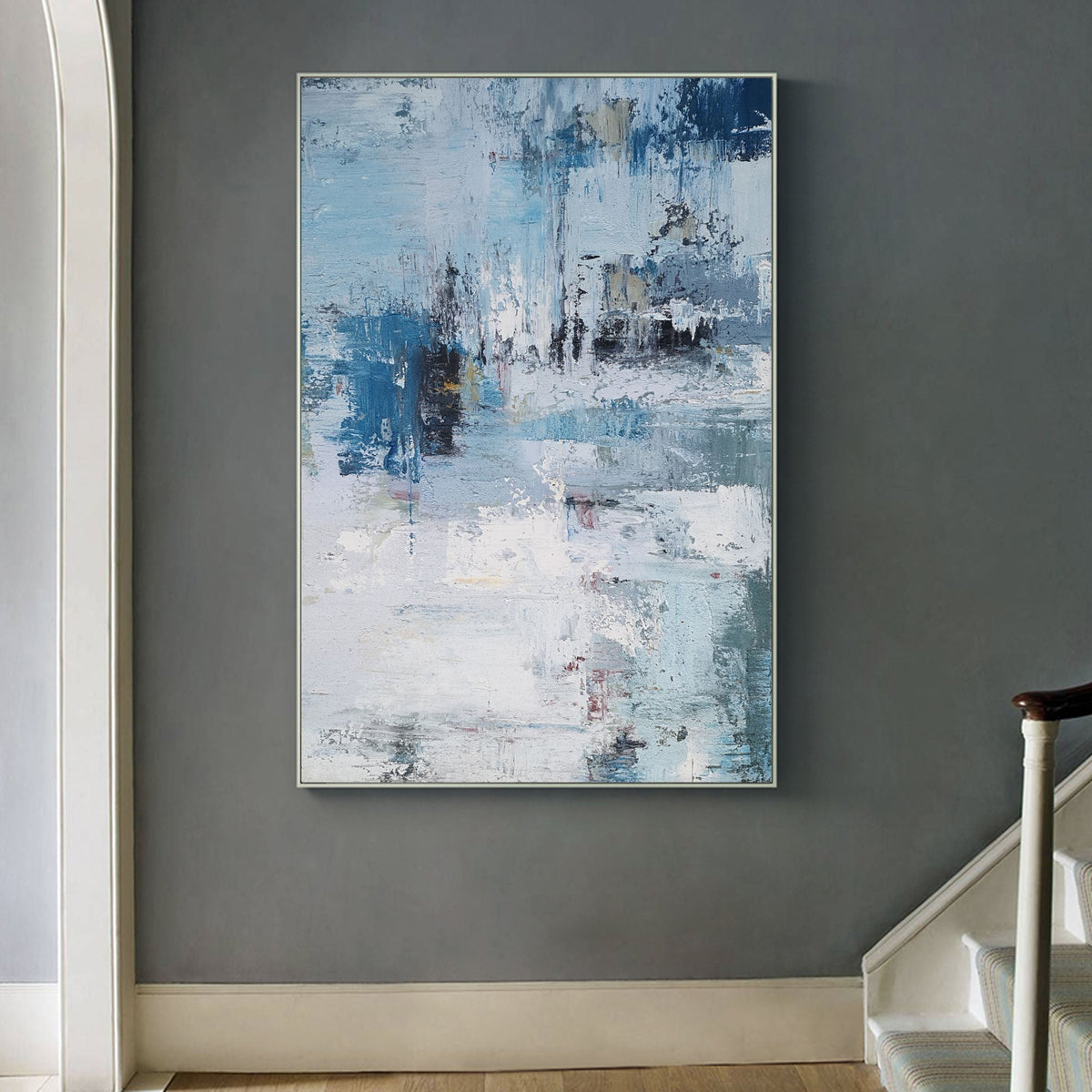 Coastal Breeze Abstract Oil Painting Vertical