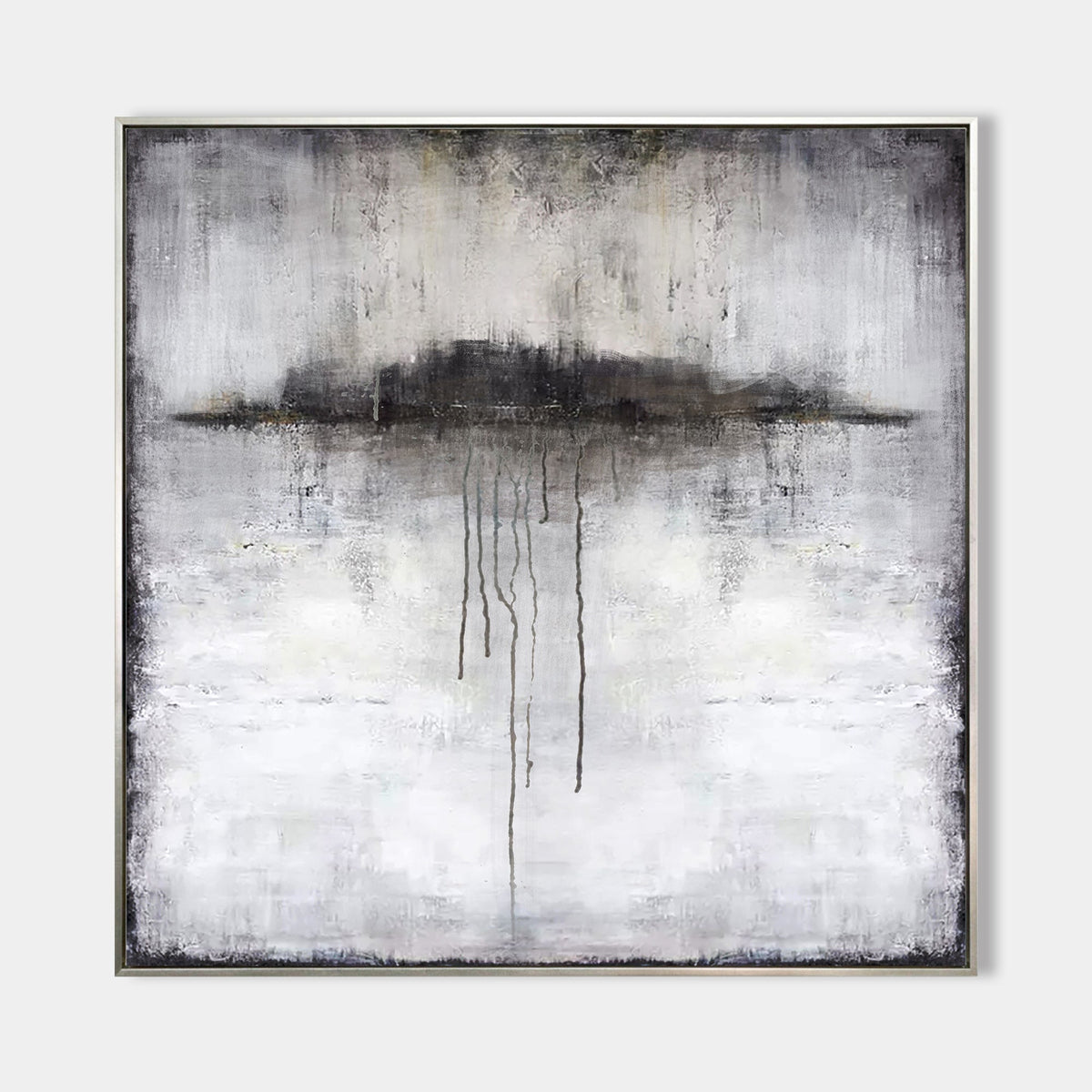Grey White Abstract Landscape Canvas Wall Art
