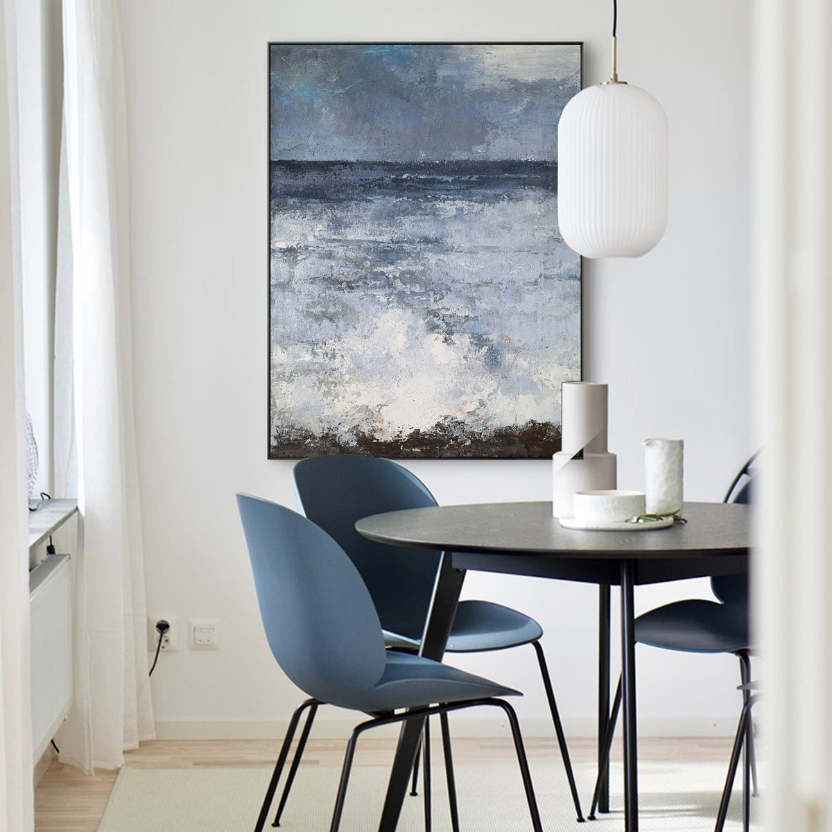 Monochrome Seascape Oil Painting